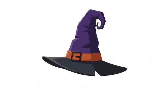 Detailed Illustration of a Classic Pointy Halloween Witch Hat Accessory for Festive Costume Decoration and Spooky Holiday Design Projects