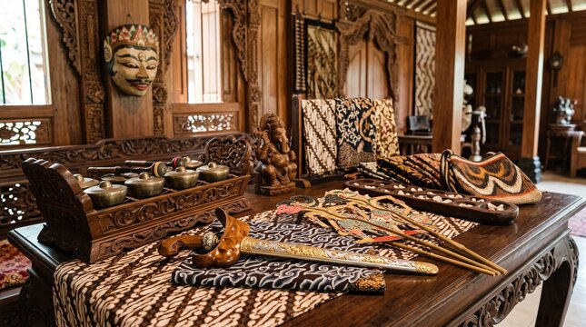 Indonesian Cultural Heritage: Gamelan, Wayang Puppets, Batik & Kris Dagger