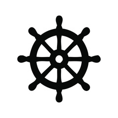 Ship Steering Wheel Black and white vector silhouette © MOHAMMADMARUF