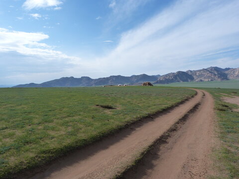 Road across the steppes, Mongolia
