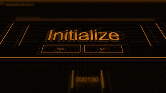 Cinematic Pan Across Futuristic HUD Interface - Initialize