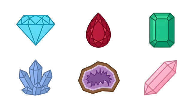 Gemstone clipart set