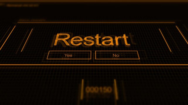 Cinematic Pan Across Futuristic HUD Interface - Restart