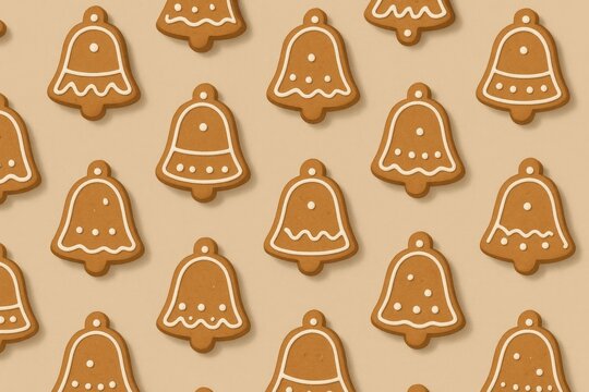 Festive gingerbread bell pattern.