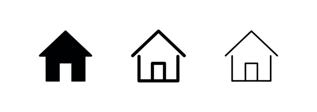 Home House Icon Set for Residence and Navigation