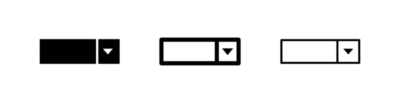 Dropdown Menu and Select Box Icon Set for Web Form UI Design