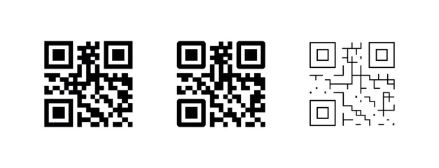Fototapeta premium QR Code Scan Technology Icons