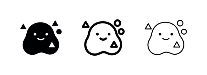 Fototapeta premium Happy Abstract Blob Character with Shapes