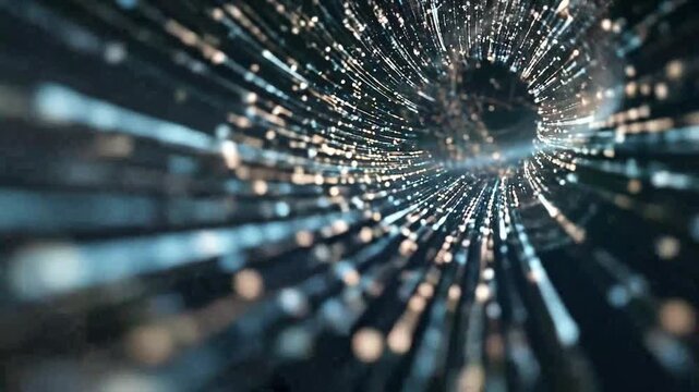 Futuristic infographic background with dynamic geometric elements, subtle data concepts and large empty space for advertising messages. Generative AI Illustration.