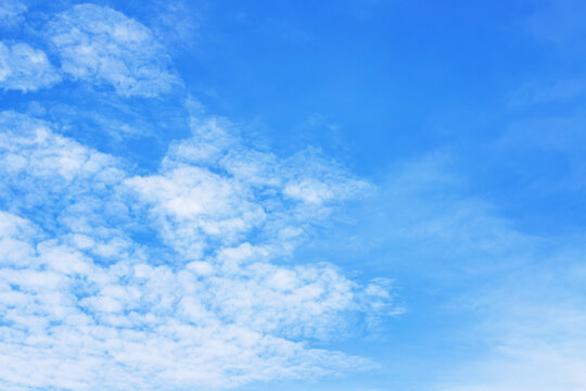 blue sky in clear weather with small cirrus clouds