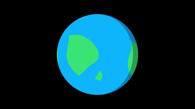 Animated spinning globe earth vector graphic stock footage