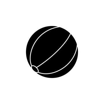 This is a minimalist vector illustration of a Beach Ball icon, featuring a simple, clean, and solid glyph style. The icon can be used as a symbol, sign, or logo.