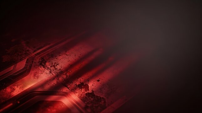 Abstract cinematic horror background with gritty red textures, eerie lighting, and obsidian black negative space for commercial UI/UX and website hero banners.