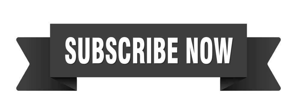 subscribe now ribbon isolated on transparent background. subscribe now ribbon