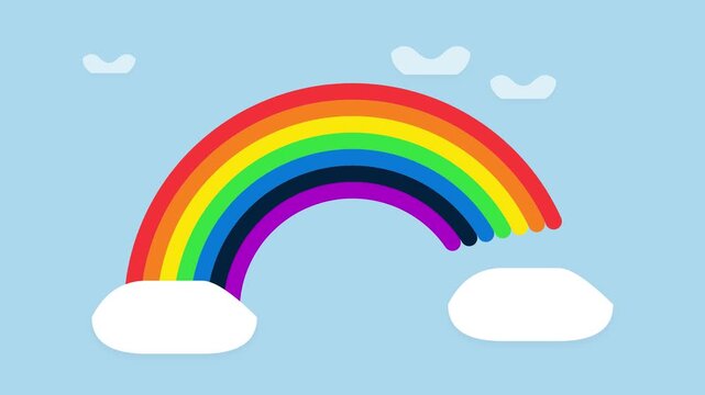 Animated rainbow growing and shrinking vector video