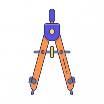 Drawing compass vector illustration for geometry and drafting