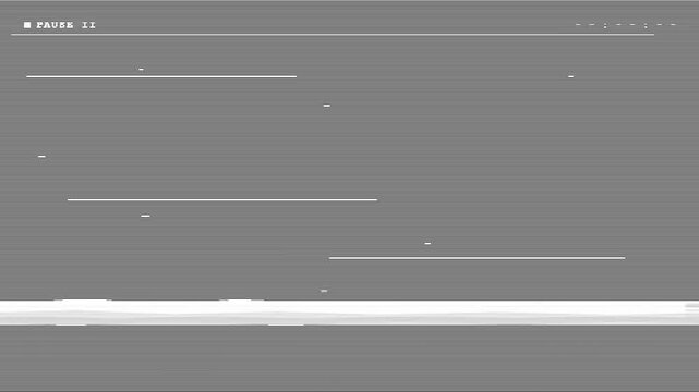 Glitches of old damaged tape cassettes with heavy VHS defects for video transition, vintage video cassette recorder VCR static TV noise and tape flutter
