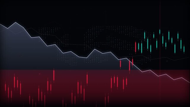 Digital financial chart showing a global stock market crash downwards
