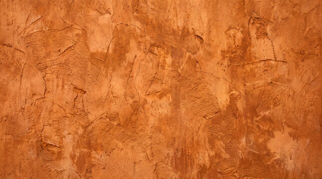 Terracotta Plaster Wall Texture with Rustic Trowel Marks