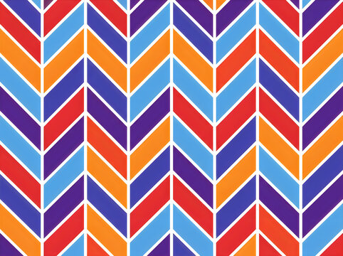 Colorful chevron pattern features repeating angled geometric shapes