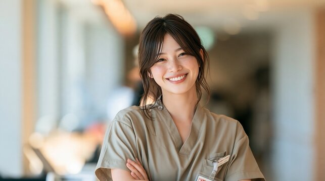 患者に寄り添うやさしい印象の看護師ポートフォリオ