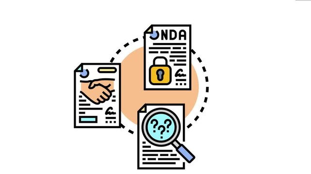 Legal agreement oversight concept non disclosure, partnership, and document review, symbolizing meticulous examination of confidential information and contractual obligations