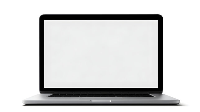 Modern laptop computer screen isolated on white background background with shadows