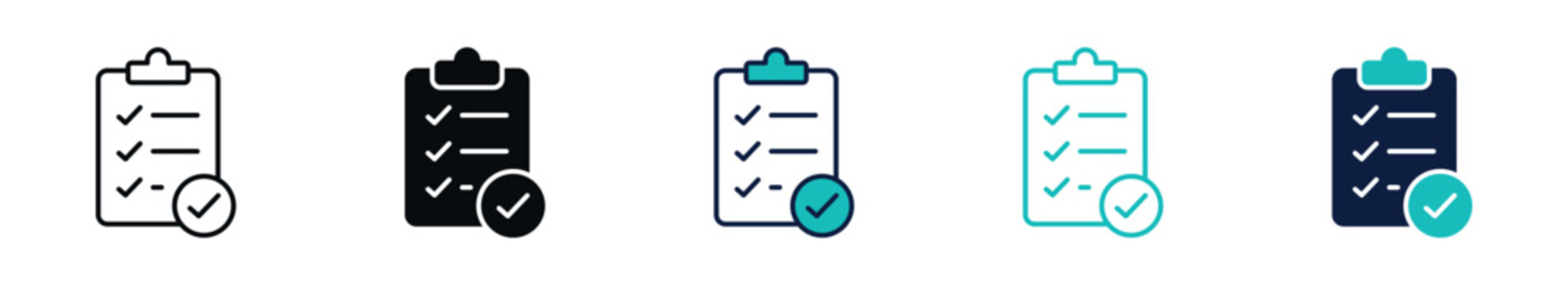 Clipboard check icon, task checklist, completed tasks, document approval, productivity, vector illustration