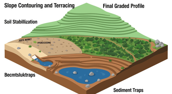 Minimalist of Erosion Control Techniques Slope Contouring Soil Stabilization Hydroseeding Juste Manet Sediment Traps