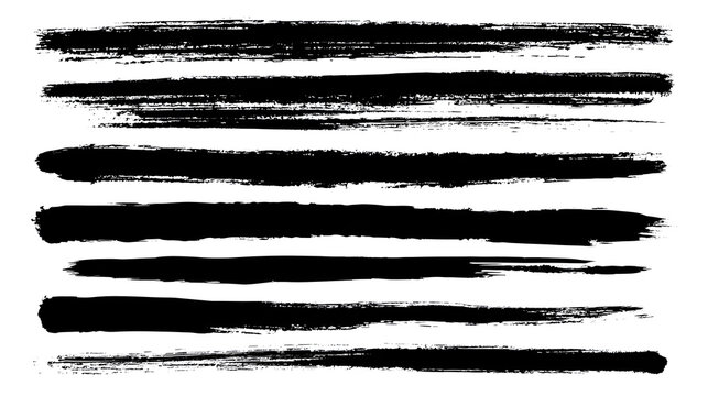 underline vector set. Hand drawn grunge brush black stroke lines collection marker line set. art line set isolated on white background. vector eps file. Stock Vector