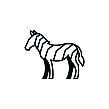 Zebra Line Simple &ndash; Minimalist Zebra Line Art Logo Illustration Creative Design Template 