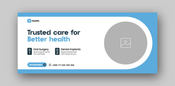 Medical Healthcare Facebook Cover web banner design template