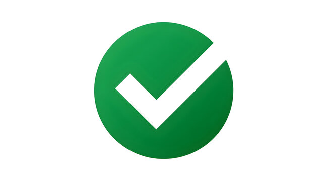 White right tick check mark icon vector on green circle over white background. flat style. tick icon for web site design, logo, app. Green circle with a white checkmark symbol. vector illustration