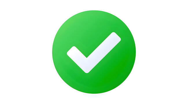 White right tick check mark icon vector on green circle over white background. flat style. tick icon for web site design, logo, app. Green circle with a white checkmark symbol. vector illustration