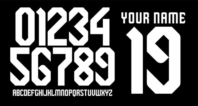 numberset modern nameset jersey	
