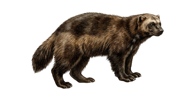Illustration of a wolverine isolated on transparent background