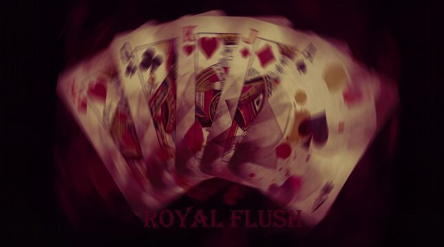 Cards abstract blur gambling casino deck suits motion crimson fan Overlapping court cards blur into a crimson fan against a dark backdrop for casino event posters and gaming campaign banners