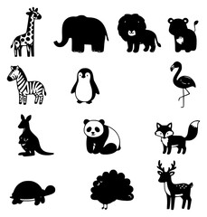 Fototapeta premium Minimalist vector illustration of a diverse group of twelv set with simple line art design featuring outline, illustration, graphic elements with clean design and vector art