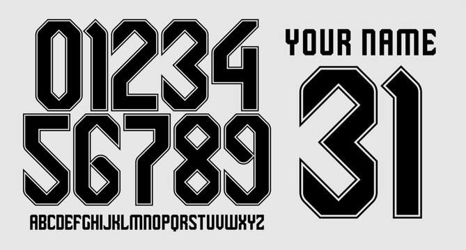 numberset modern nameset jersey	
