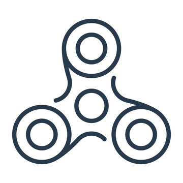 Line Art Fidget Spinner Icon for Kids Educational Apps