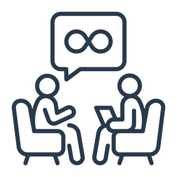 Line Art Counseling Icon with Infinity for Mental Health Therapy