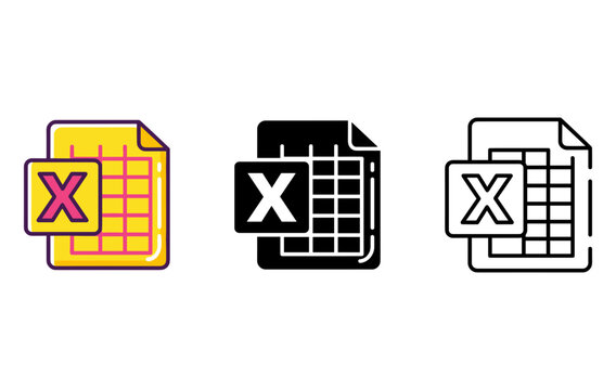 Spreadsheet File Icon Set Finance Data Table Report Accounting Document Sheet Interface Modern Graphic