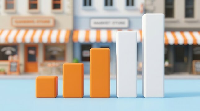 Increasing bar graph showing market dominance and strategic channel expansion.
