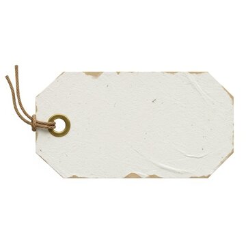 White pouch with green drawstring closure