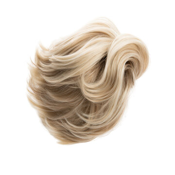 Blonde hairpiece bun extension for volume and styling isolated on white background