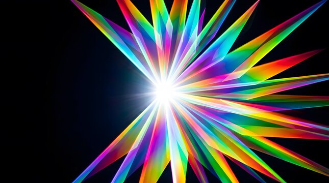 Abstract glowing colorful neon light lines or laser beams uniquely crafted