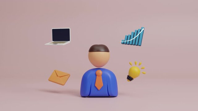 Business growth strategy concept, investment growth, planning and starting corporate business start up aiming objective value development leadership and customer target. Financial growth. 3d animation