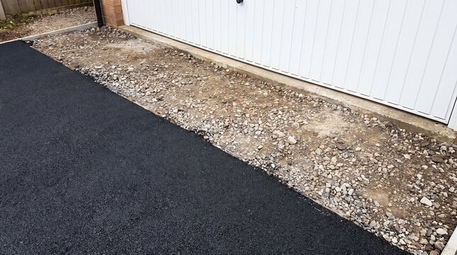 Last Mile Concept, A New Tarmac Drive Ending A Metre Short Of The Garage Door
