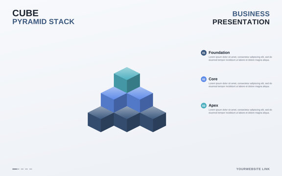 Cube Pyramid Stack Isometric, Slate