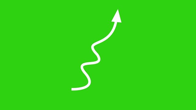 Animated white arrow animation pack on green screen background